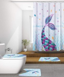 Mermaid Lagoon Shower Curtain With Quotes