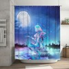Mermaid Lake Moon Shower Curtain with Crystal Design