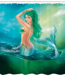 Mermaid Ocean Tail Sea Creatures Shower Curtain - Under the Sea Decor