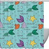 Mermaid Pattern Green Purple Yellow Starfish Blue Unique Shower Curtain