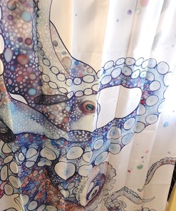 Mermaid Print Shower Curtain Necessary for Girls' Bathroom with Sea Creature Theme