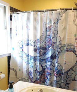 Mermaid Print Shower Curtain Necessary for Girls' Bathroom with Sea Creature Theme