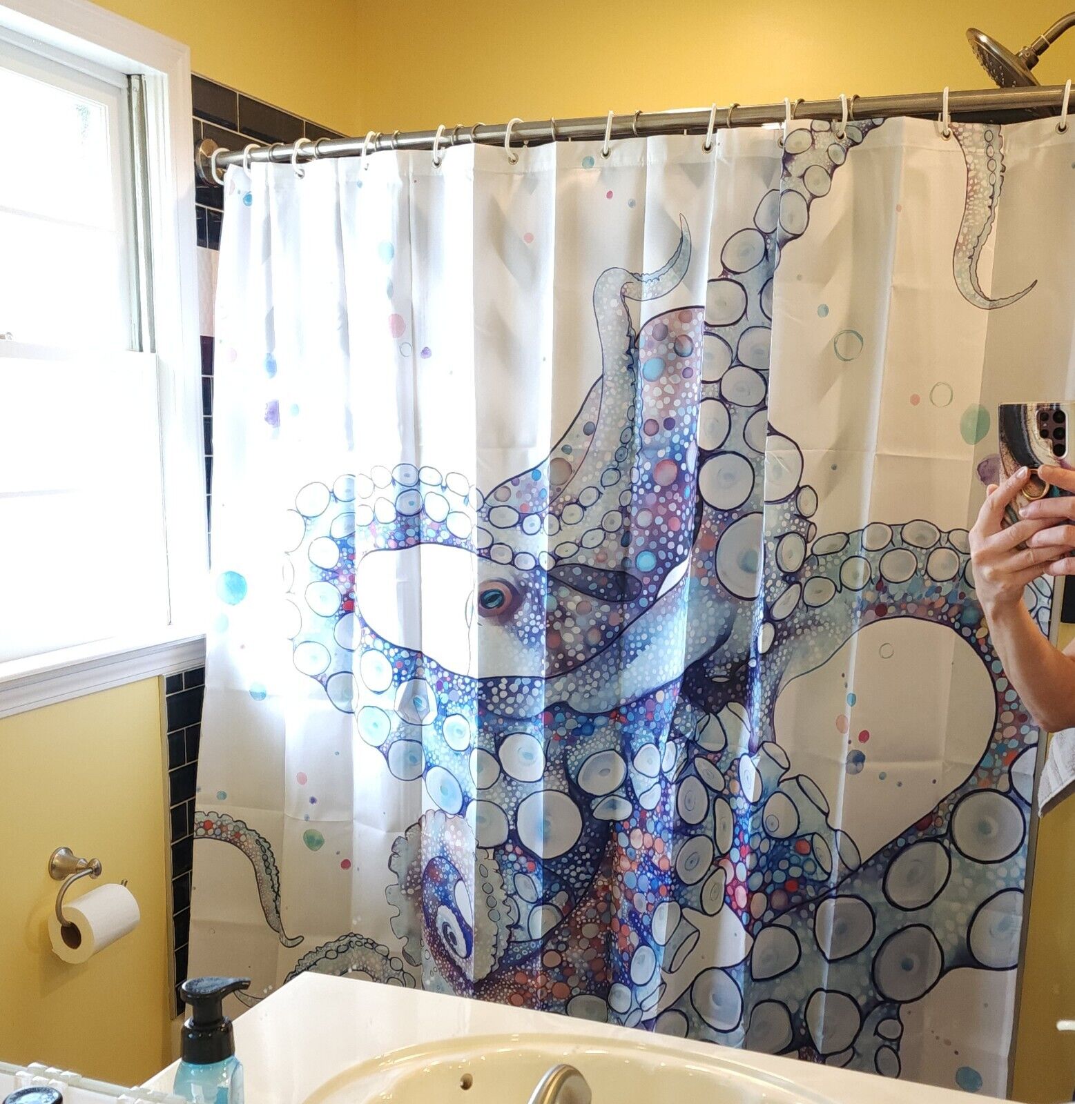 Mermaid Print Shower Curtain Necessary for Girls' Bathroom with Sea Creature Theme