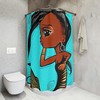 Mermaid Print Shower Curtain, Ocean Art Design For Modern Bathroom Decor, Kids And Teal Shower Curtain