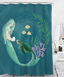 Mermaid Privacy DIY Shower Curtain - Creative Bathroom Washroom Decor