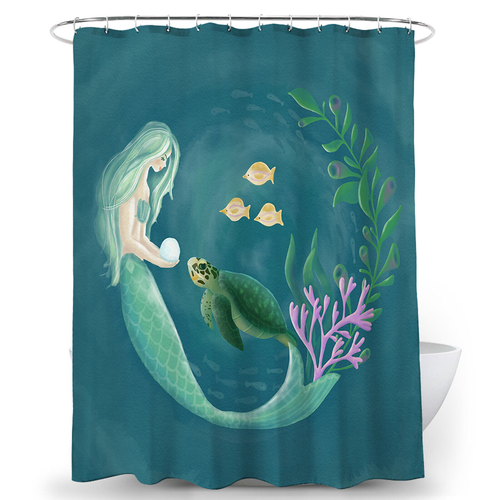 Mermaid Privacy DIY Shower Curtain - Creative Bathroom Washroom Decor