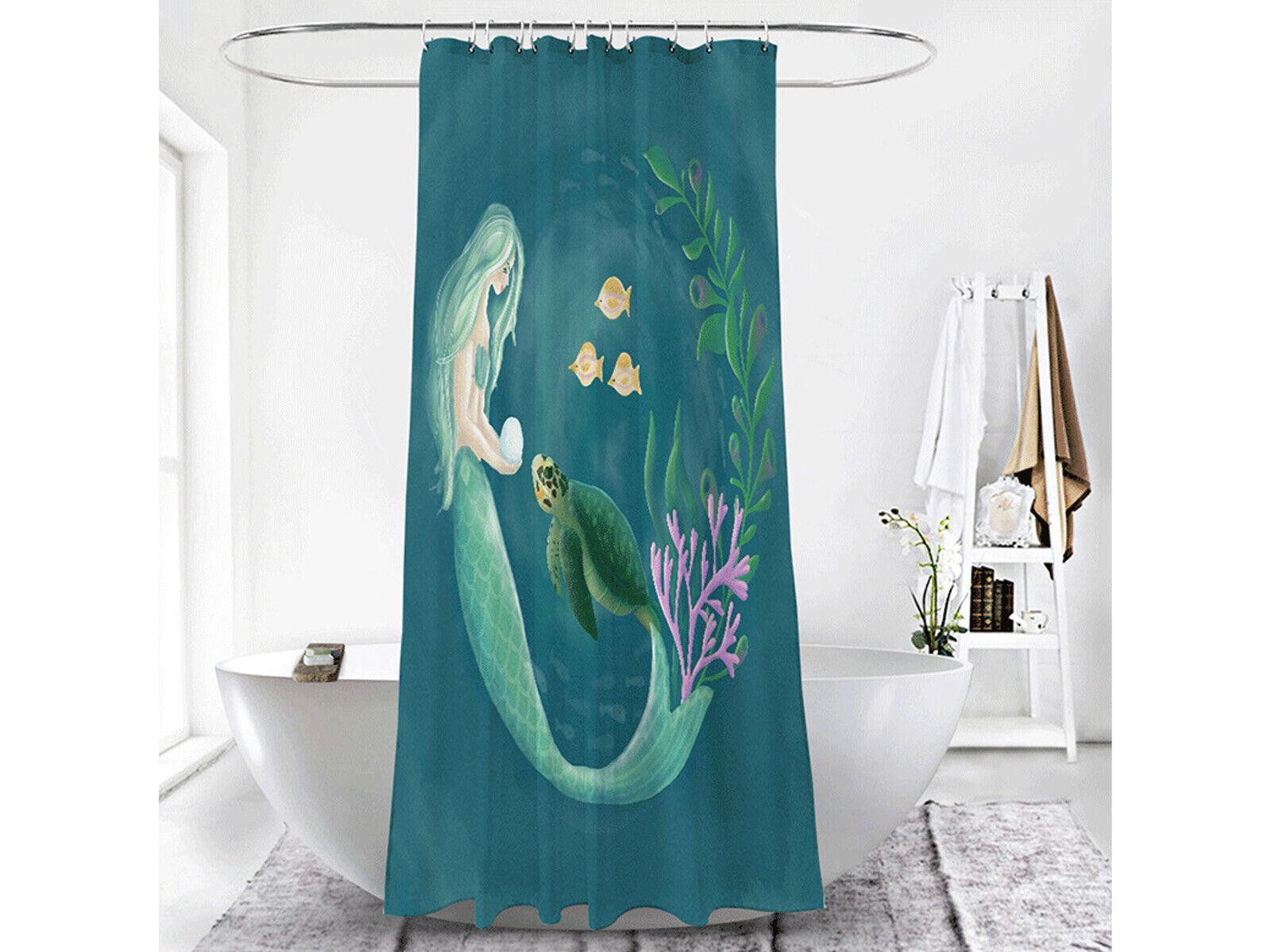 Mermaid Privacy DIY Shower Curtain - Creative Bathroom Washroom Decor