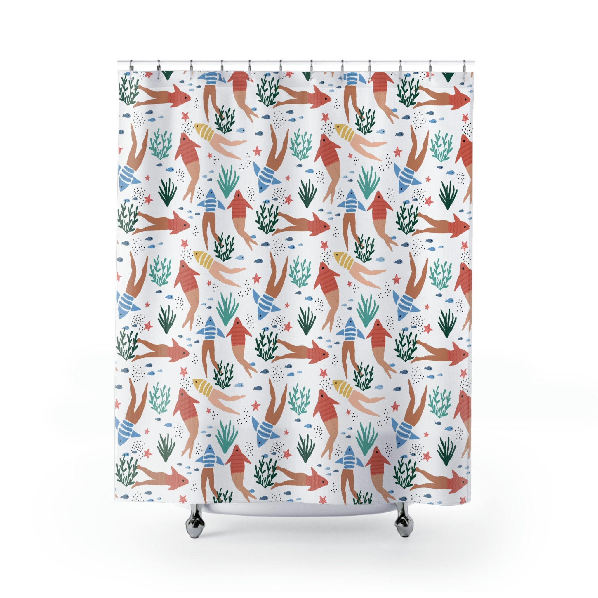 Mermaid Reversed Shower Curtain - Unique Bathroom Decor