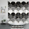 Mermaid Scales Gradient Shower Curtain With Black And White Colors