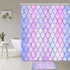 Mermaid Scales Printed Shower Curtain, Bathroom Fabric Decor In Multiple Colors