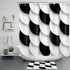 Mermaid Scales Shower Curtain In Blue And White For Beachy Bathroom