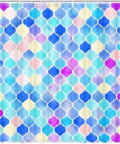 Mermaid Scales Underwater Shower Curtain for Girls Bathroom