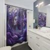 Mermaid Shower Curtain In Shades Of Purple And Blue, Ocean-Inspired Bathroom Accessory 