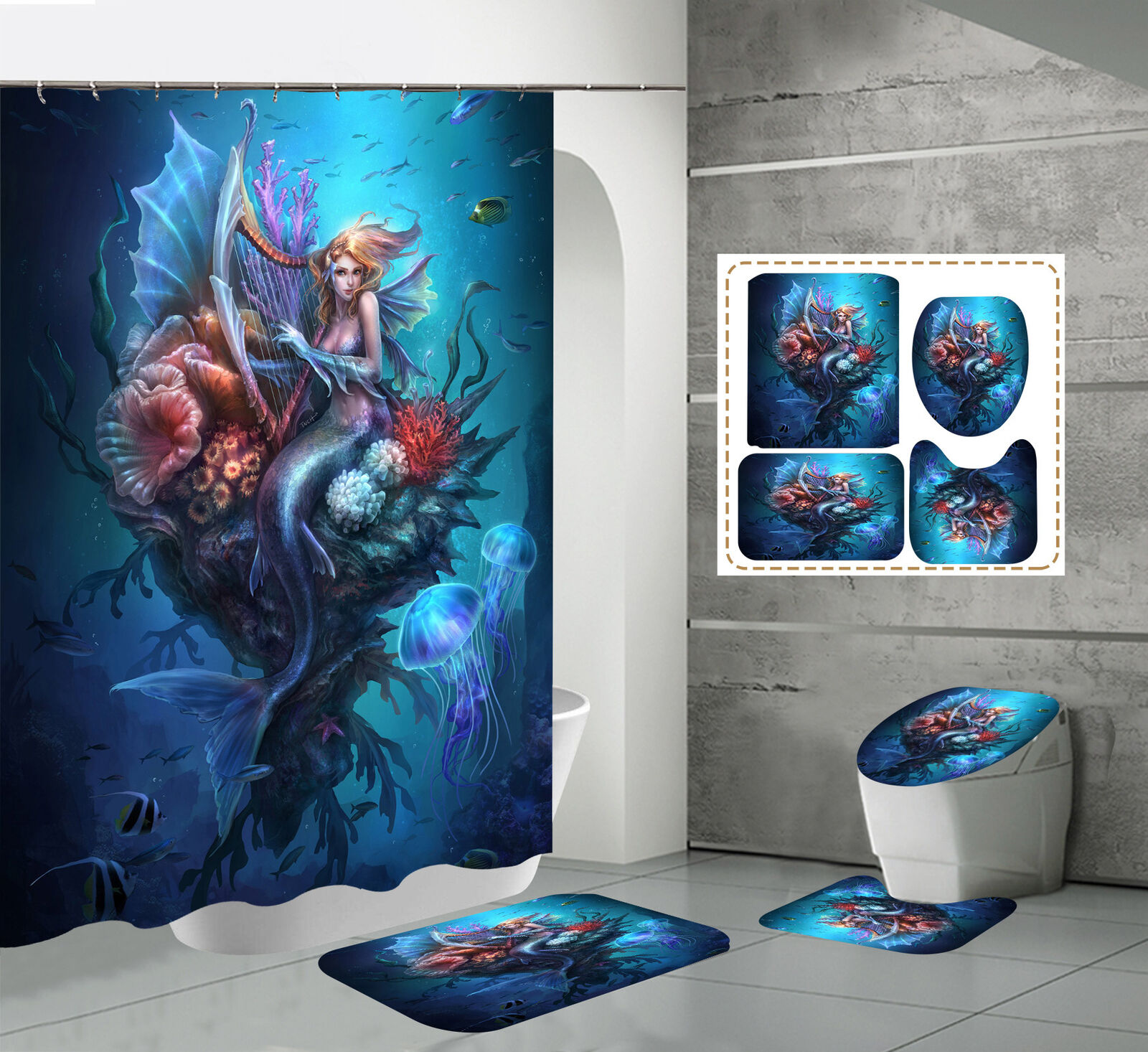 Mermaid Shower Curtain - Waterproof And Magical For Your Bathroom