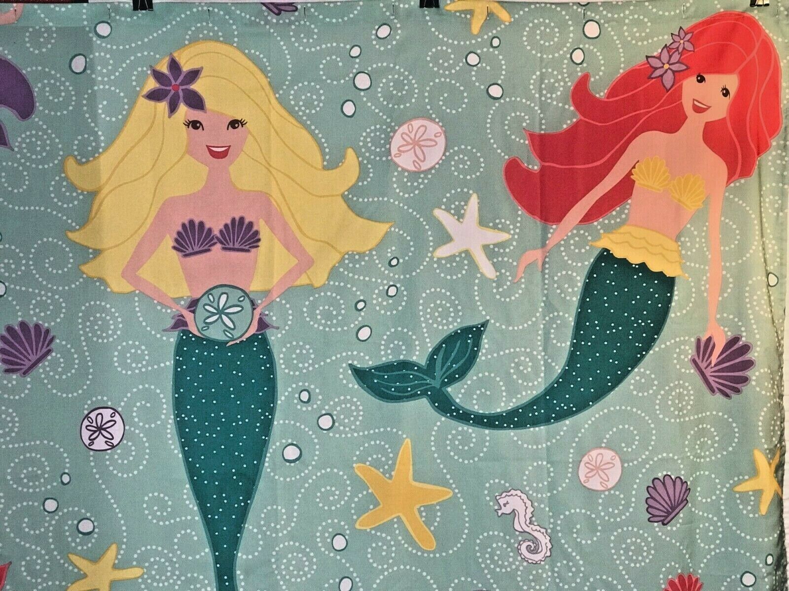 Mermaid Shower Curtain With Sand Dollars And Starfish For A Beachy Bathroom - Image 2