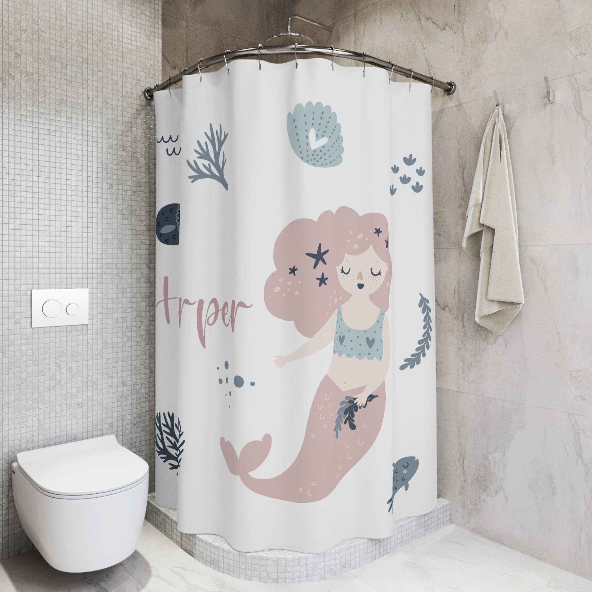 Mermaid Shower Curtain for Unique and Cute Bathroom Art