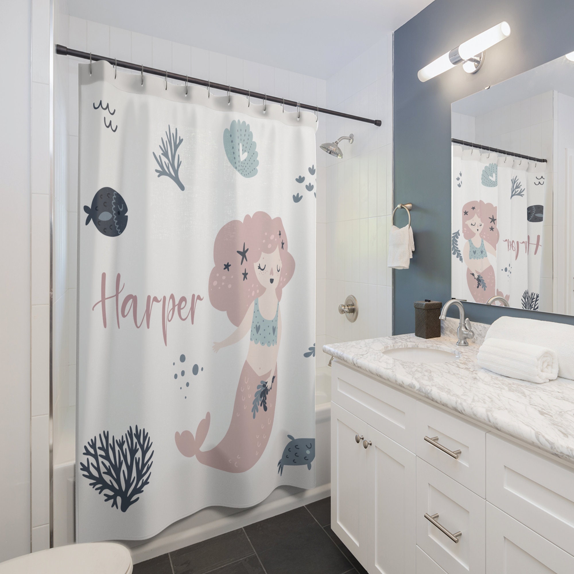 Mermaid Shower Curtain for Unique and Cute Bathroom Art
