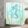 Mermaid Shower Curtain with Starfish Shell Print for Girls' Bathroom Decor