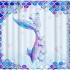 Mermaid Tail And Purple Shell Shower Curtain For Girls Kids Bathroom By Allenjoy - Waterproof And Decorative