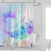 Mermaid Tail and Fish Scale Print Shower Curtain for Kids Bathroom