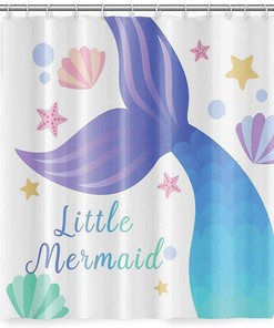 Mermaid Themed Shower Curtain with Oceanic Design for a Fun and Relaxing Bath