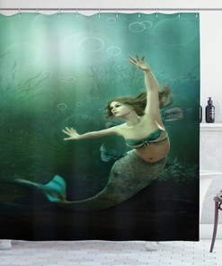 Mermaid Underwater Shower Curtain - Graphics Of Nature Bathroom Decor