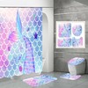 Mermaid Waterproof Shower Curtain in Vibrant Colorful Scales Design 