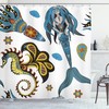 Mermaid and Sea Horse Sky Blue Shower Curtain for a Whimsical and Nautical Bathroom