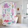 Mermaid and Unicorn Characters Shower Curtain for Kids Bathroom Decor