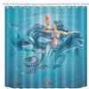 Mermaid at Heart Bathroom Shower CurtainMermaid Tail and Shell Fabric Vanity Accessory for Bathroom Makeover