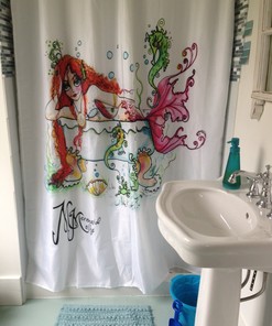 Mermaid in a Tub Unique Bathroom Shower Curtain Decor