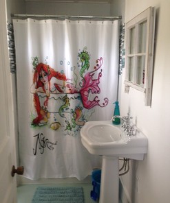 Mermaid in a Tub Unique Bathroom Shower Curtain Decor