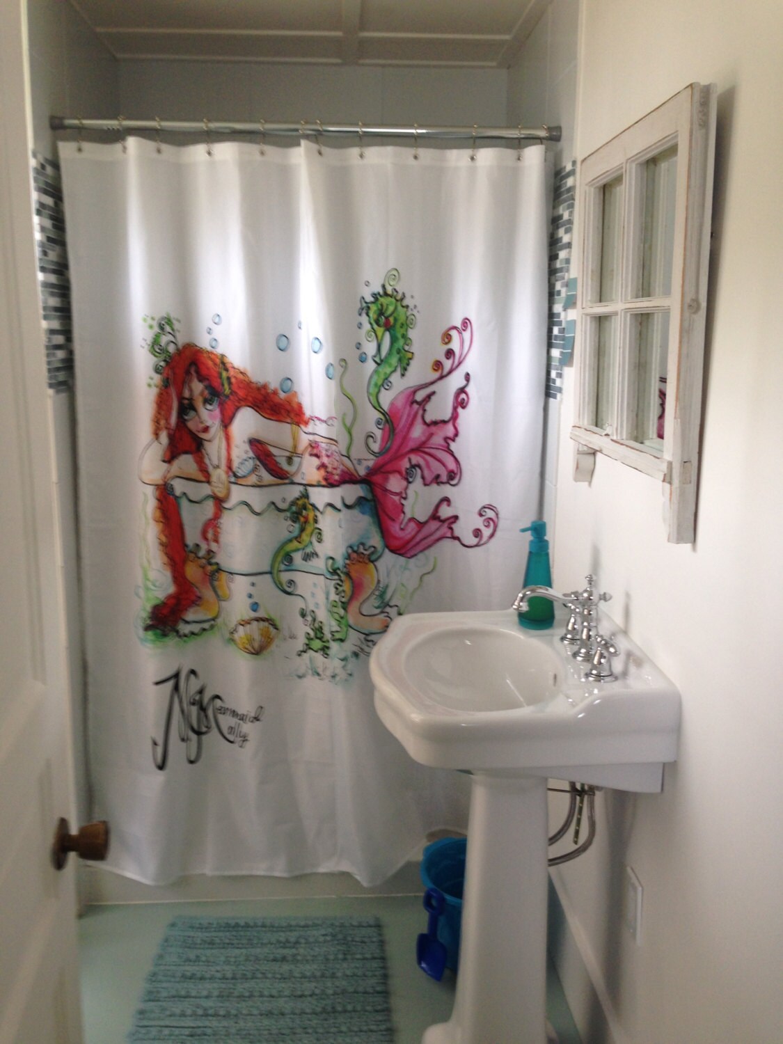 Mermaid in a Tub Unique Bathroom Shower Curtain Decor