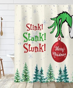 Merry Christmas Grinch Shower Curtain for Whimsical Bathroom Decor