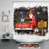 Merry Christmas Red Truck Snowflake Shower Curtain for a Classic Holiday Feeling