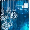Merry Christmas Shower Curtain Polka Dot Snowflake Print
