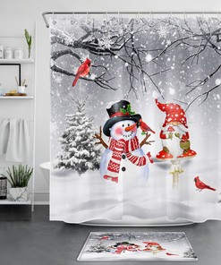 Merry Christmas Snowflake Winter Shower Curtain