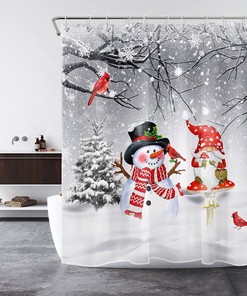 Merry Christmas Snowflake Winter Shower Curtain