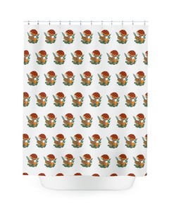 Merry Mushroom Inspired Shower Curtain - Retro Bathroom Decor