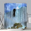 Mesmerizing Niagara Cascades Nature Shower Curtain With Waterfall Print For Majestic Bathroom Decor