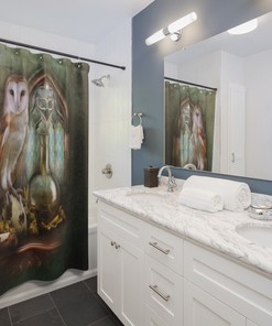 Messenger From Fen Potter Gift Shower Curtain - Unique Wizard and Witch Bathroom Decor