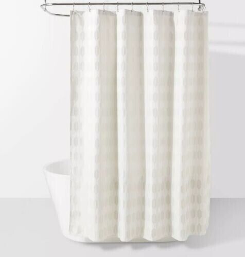 Metallic Geometric Stripe Shower Curtain - Modern Bathroom Decor