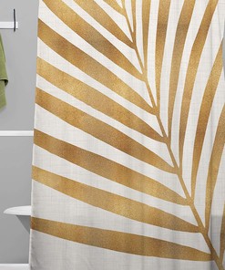 Metallic Gold Palm Leaf Unique Shower Curtain for a Luxurious Look in Your Bathroom
