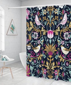Mexican Art Grtuspr Mexico Shower Curtain With Rustic Flower And Bird Design