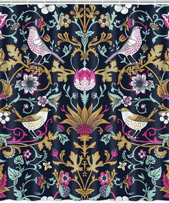 Mexican Art Grtuspr Mexico Shower Curtain With Rustic Flower And Bird Design