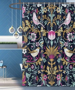 Mexican Art Grtuspr Mexico Shower Curtain With Rustic Flower And Bird Design