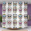 Mexican Skull Sugar Skull Bathroom Curtain in Multiple Colors for Bathroom Decor