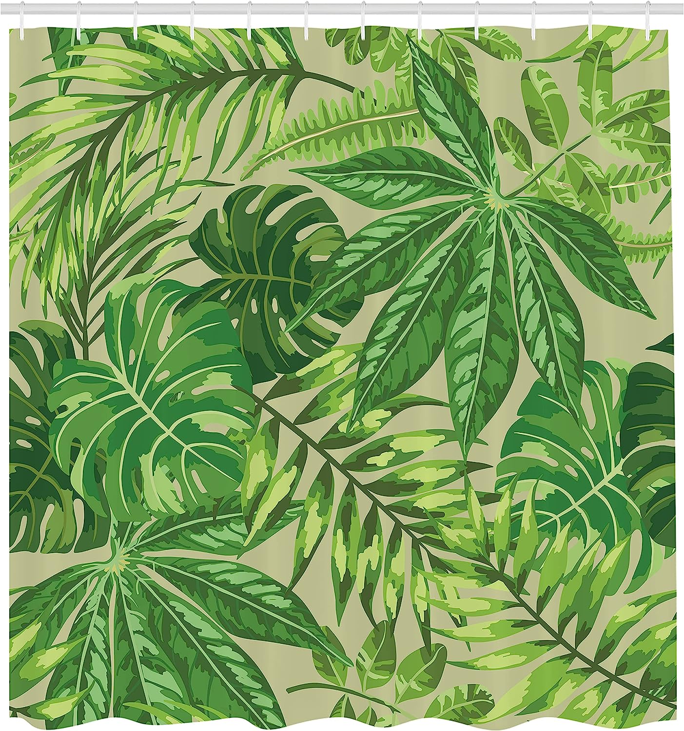 Mexican Texas Cactus Plants Spikes Cartoon Like Print Green Shower Curtain - Image 2