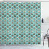 Mexican Vintage Christian Cross And Roses Skull Fabric Shower Curtain