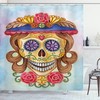 Mexican-Inspired Skull Print Shower Curtain for a Touch of Latin Style